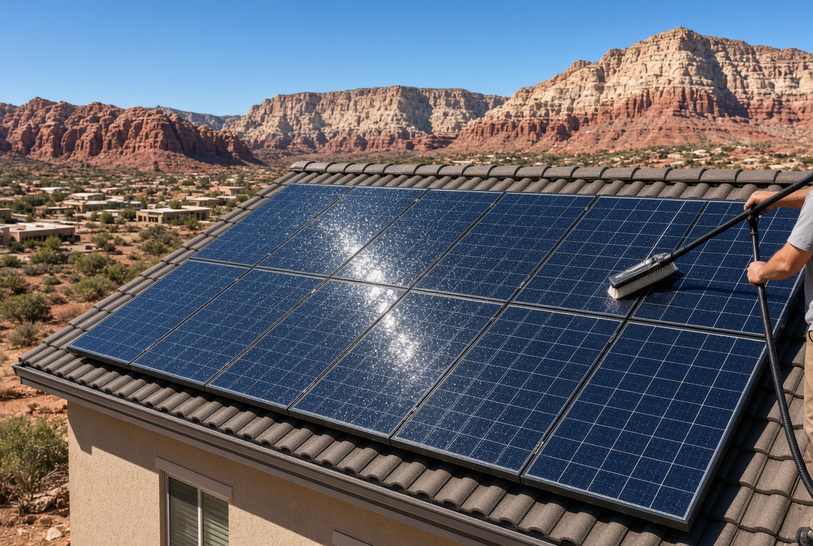 Solar panel cleaning